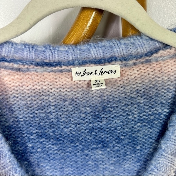 For Love and Lemons Celeste Twist Front Stripe Crop Sweater sz XS - Picture 10 of 11